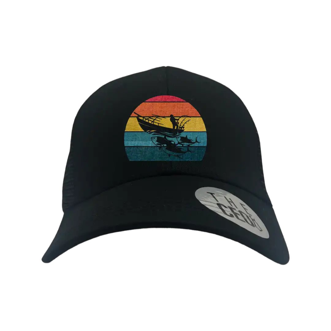 Fishing Boat Printed Trucker Hat