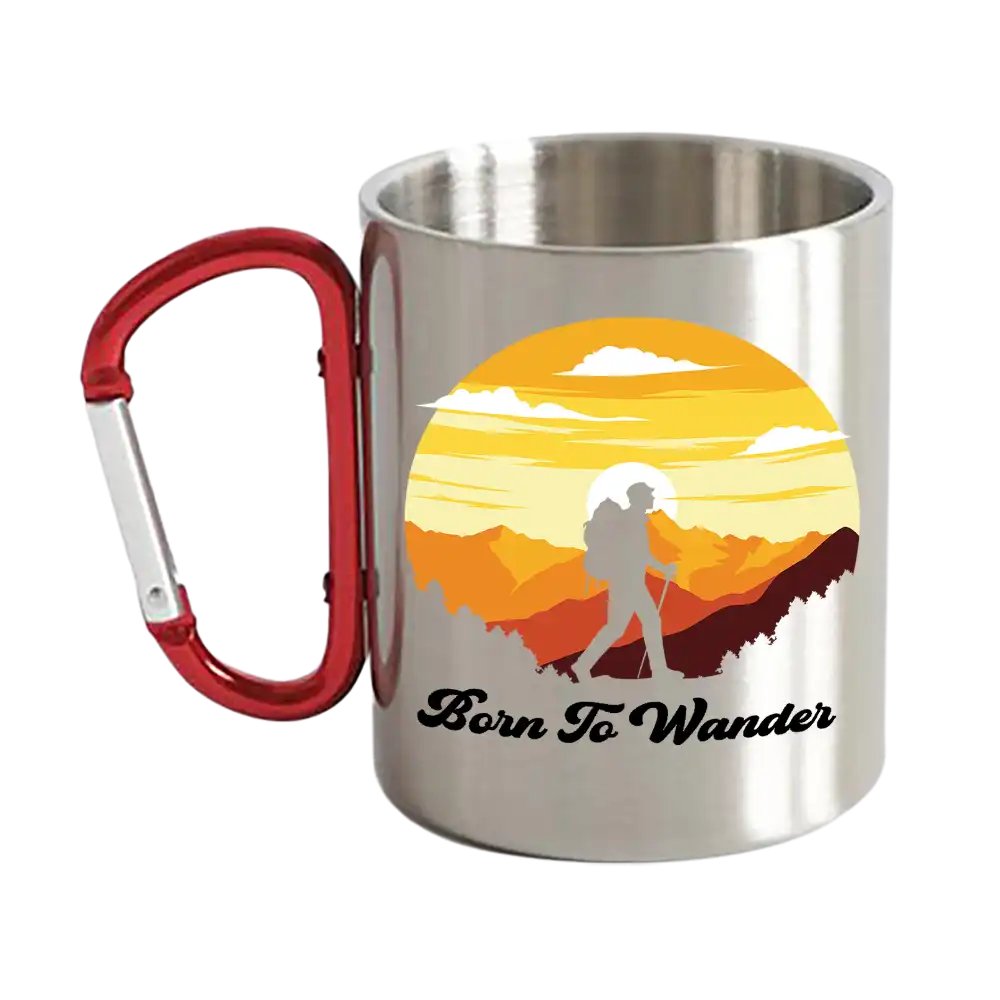 Born To Wander Carabiner Mug 12oz