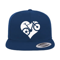 Thumbnail for Heart Bike Embroidered Flat Bill Cap