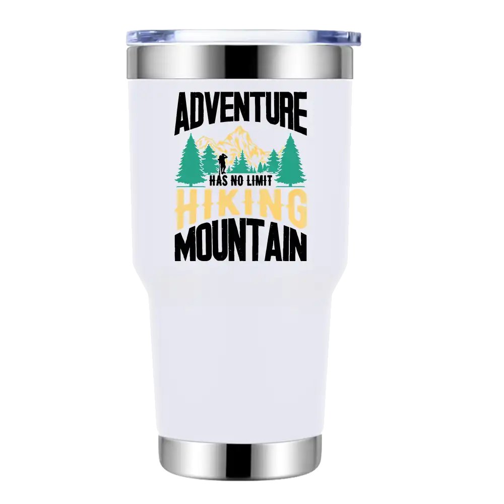 Adventure Has No Limit Hiking Mountain 30oz Tumbler white