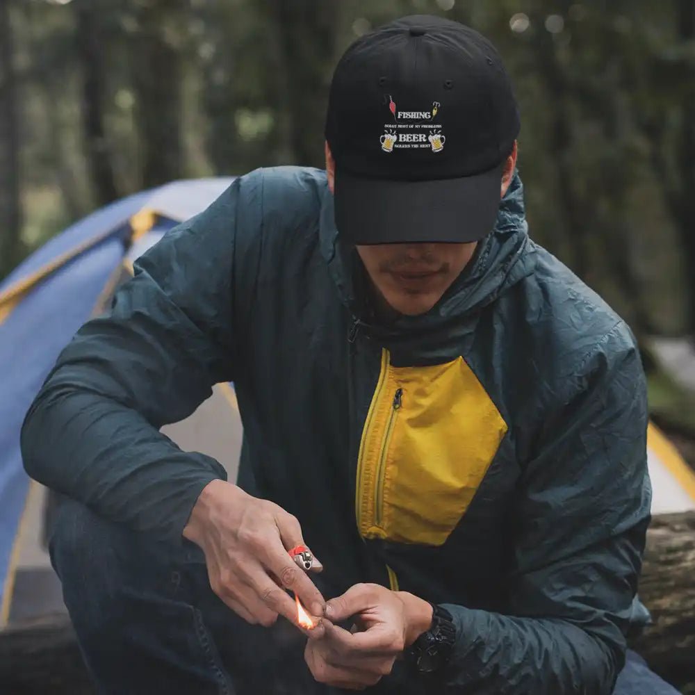 Fishing Solves All My Problem Embroidered Baseball Hat