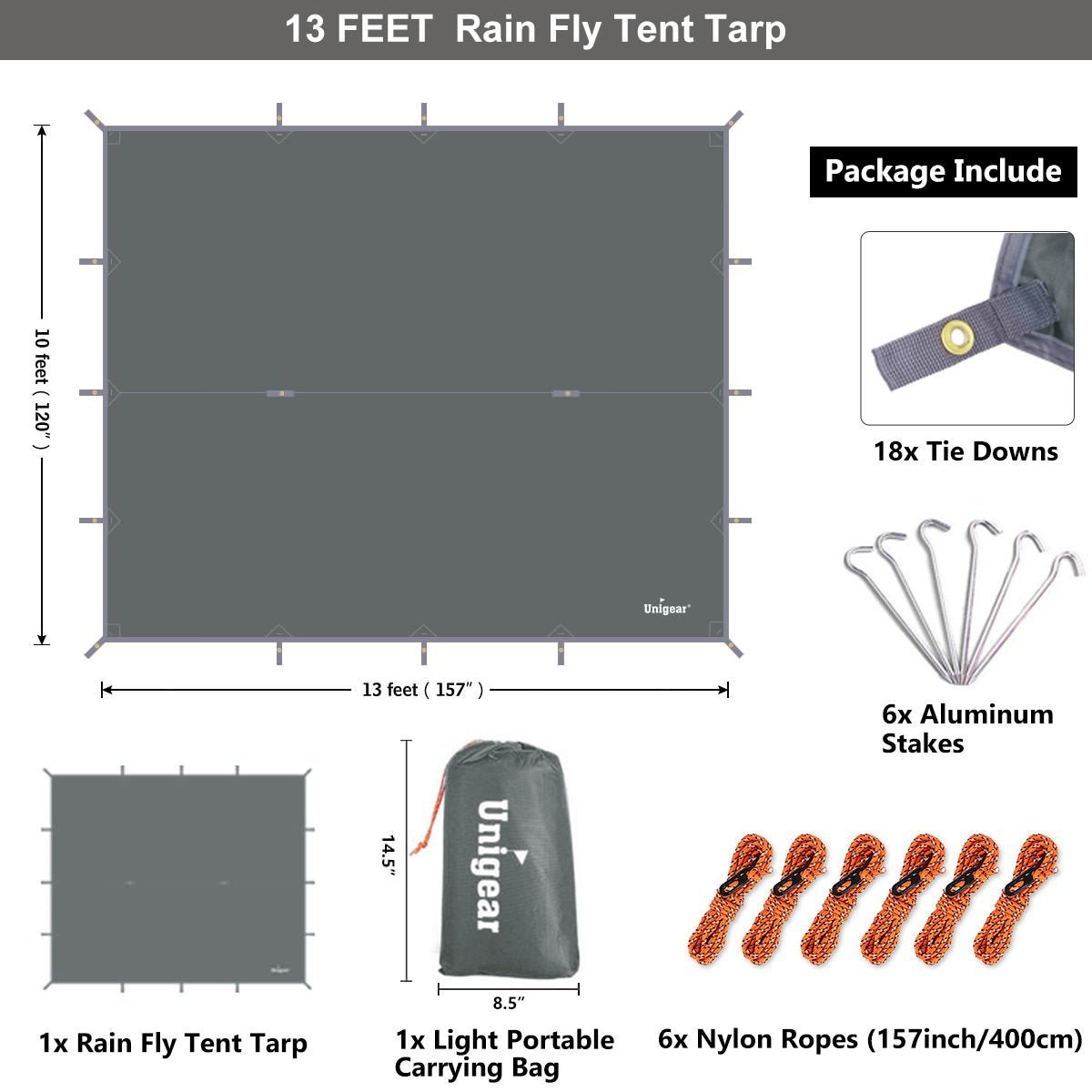 Rainproof Camping Hammock and Tent Tarp Shelter