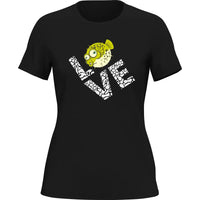 Thumbnail for Love Fishing Green Blowfish Globe T-Shirt for Women