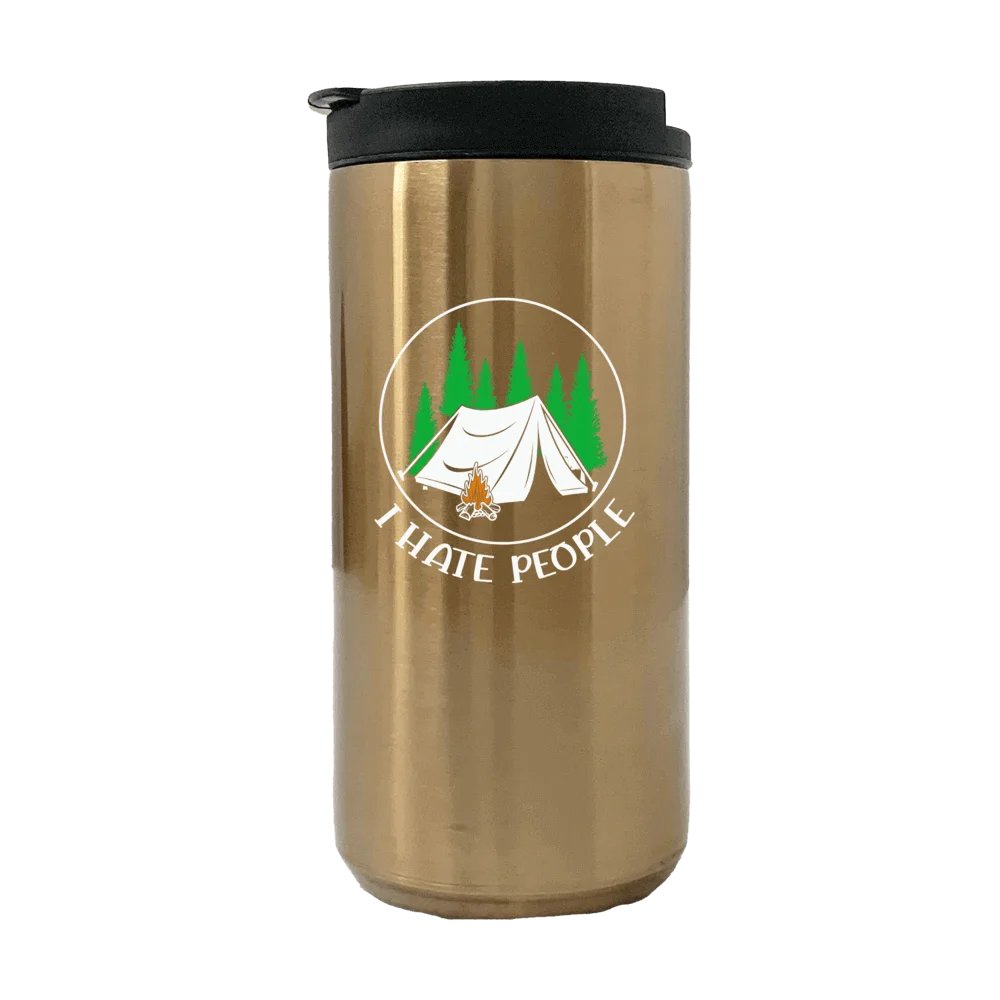 Camping - I Hate People 14oz Tumbler Gold