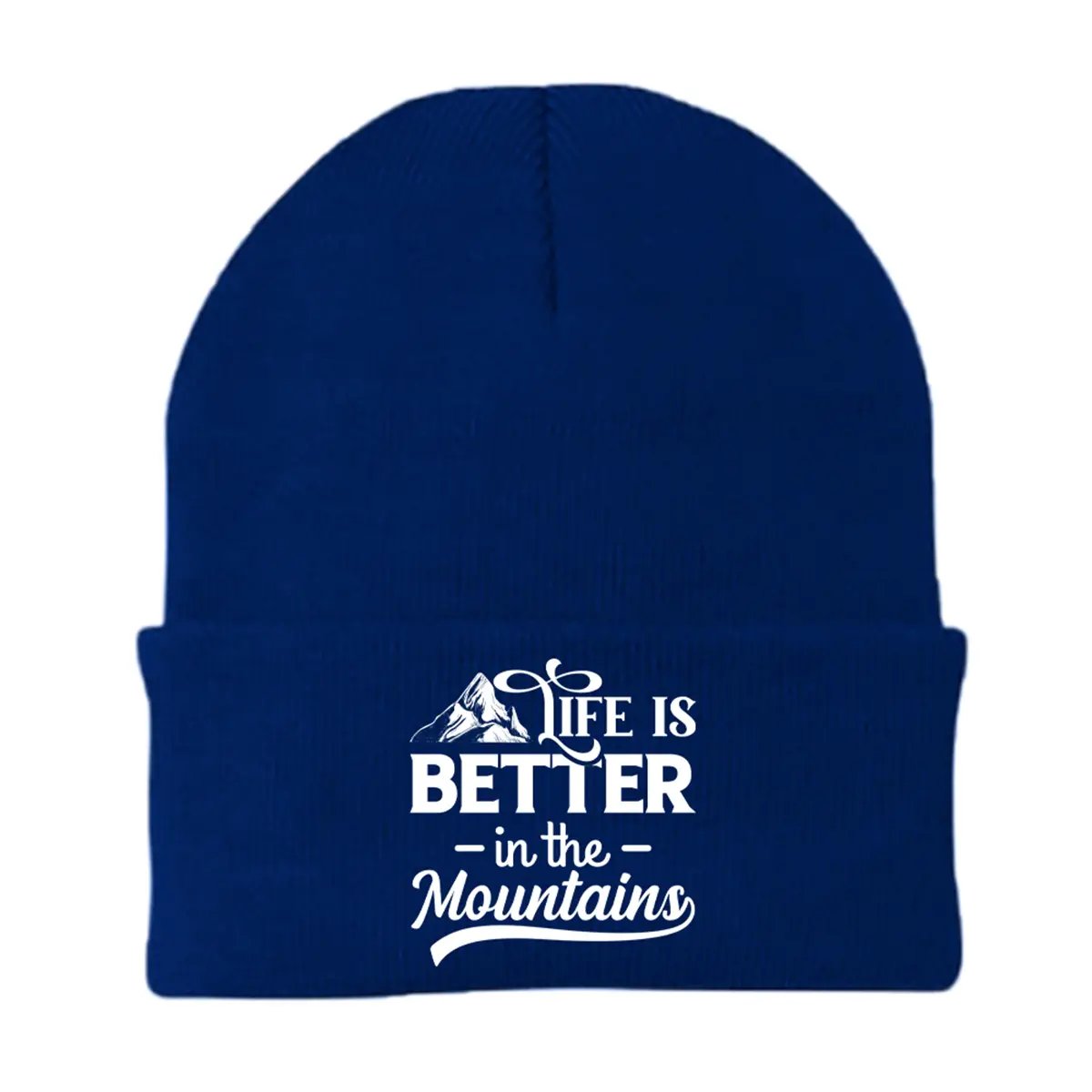 Hiking Life Is Better In The Mountains Embroidered Beanie