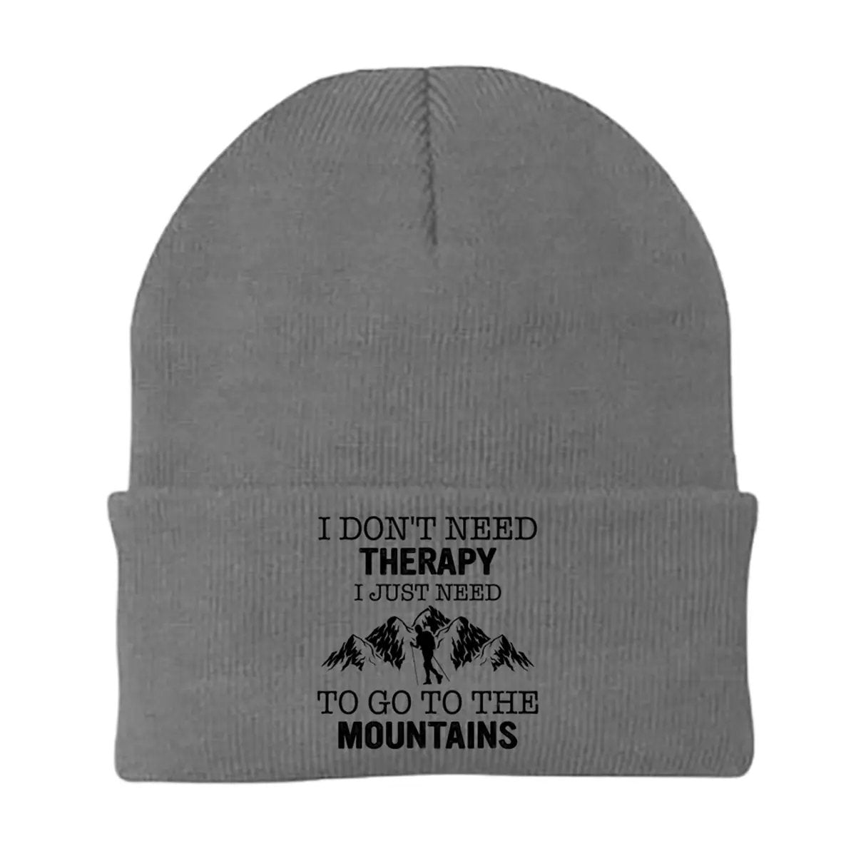 Hiking I Don't Need Therapy Embroidered Beanie