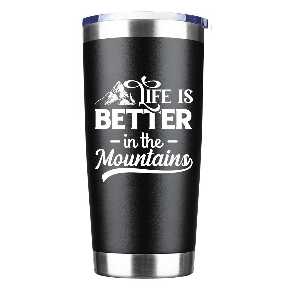 Hiking Life Is Better In The Mountains 20oz Tumbler Black