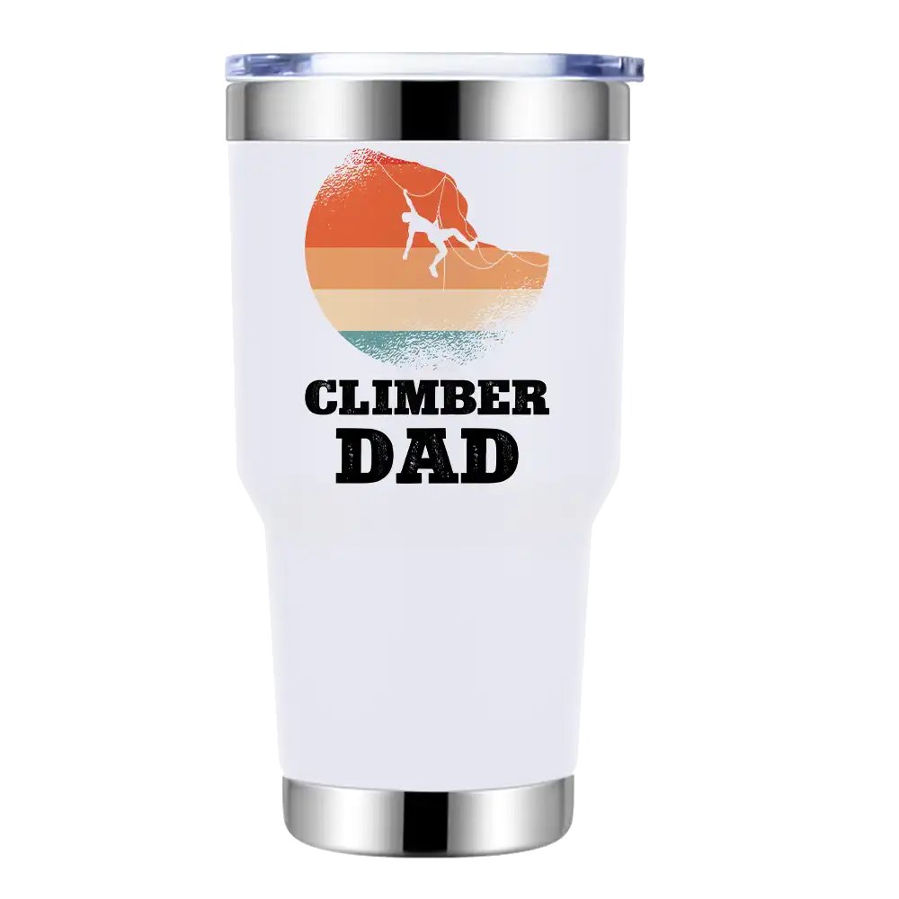 Climber Dad 30oz Tumbler White