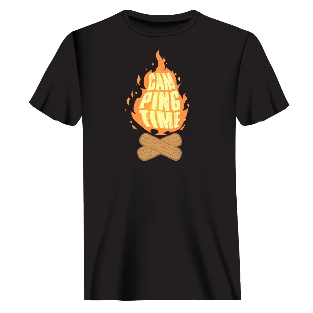 Camp Fire Man T-Shirt - Black