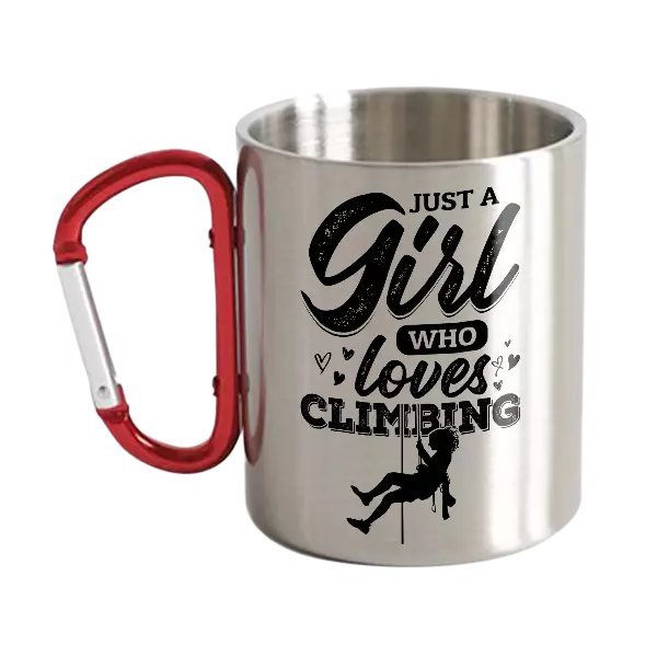 Climbing Just A Girl Who Loves Climbing Carabiner Mug 12oz