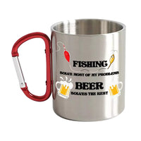 Thumbnail for Fishing Solves All My Problem Carabiner Mug 12oz