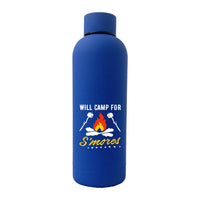 Thumbnail for Will Camp For Smores 17oz Stainless Rubberized Water Bottle