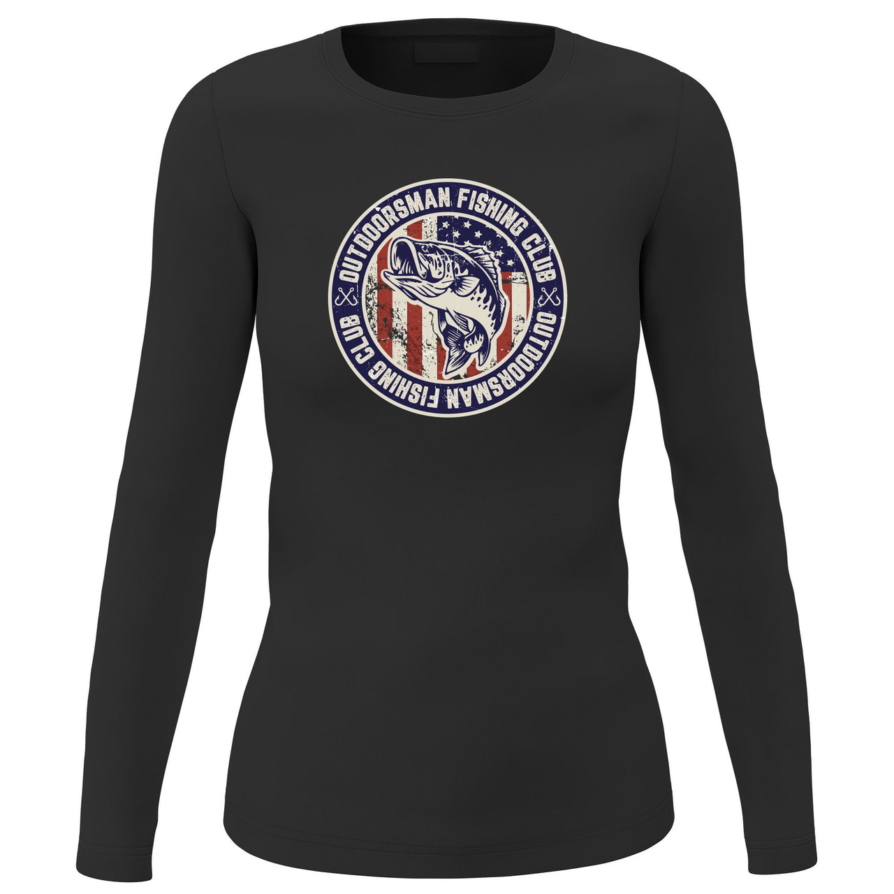 Outdoorsman Fishing Club Patriotic' Long Sleeve for Women