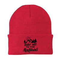 Thumbnail for Hiking Take Me To The Mountains Embroidered Beanie