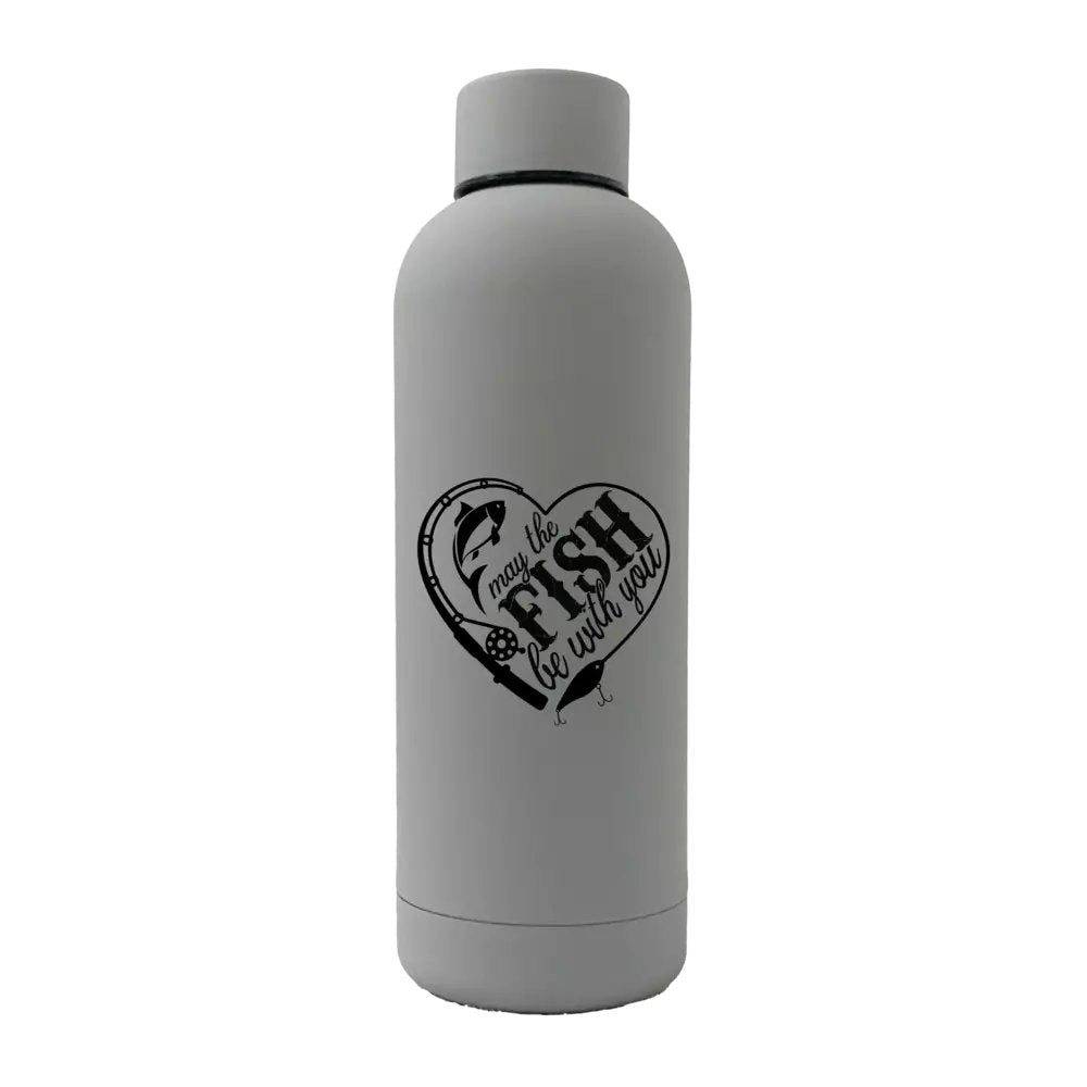 May The Fish Be With You 17oz Stainless Rubberized Water Bottle