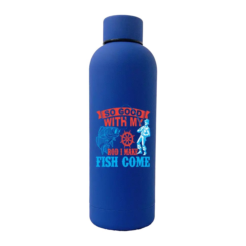I Make Fish Come 17oz Stainless Rubberized Water Bottle