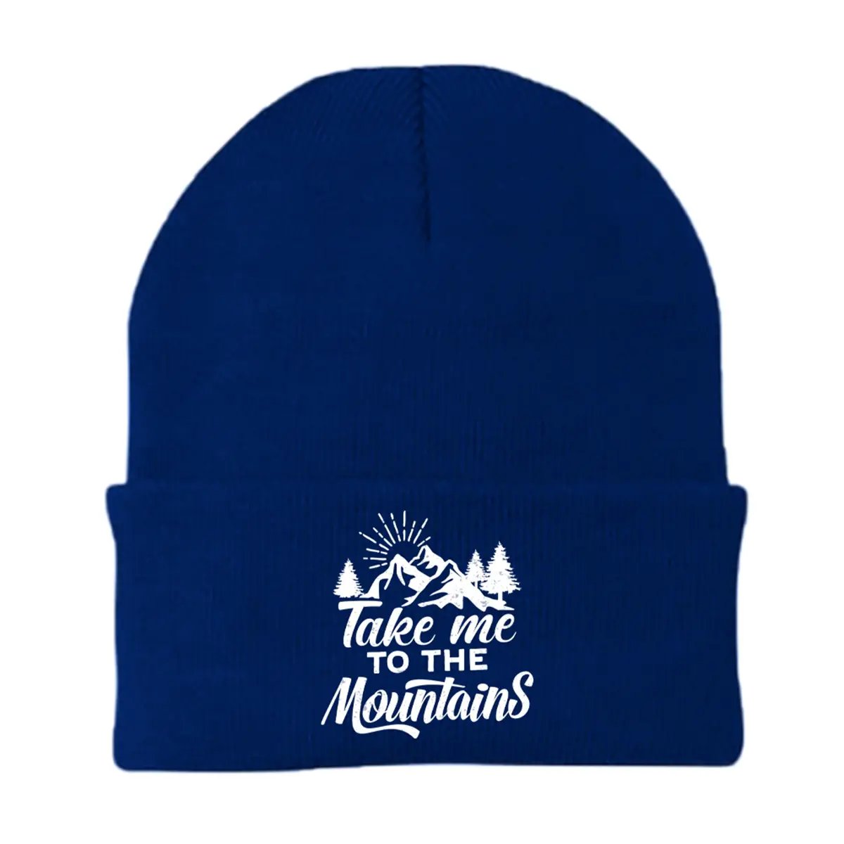 Hiking Take Me To The Mountains Embroidered Beanie