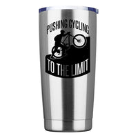 Thumbnail for Pushing Cycling To The Limit 20oz Insulated Vacuum Sealed Tumbler Silver