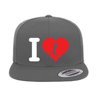 Thumbnail for I Love Skiing Embroidered Flat Bill Cap