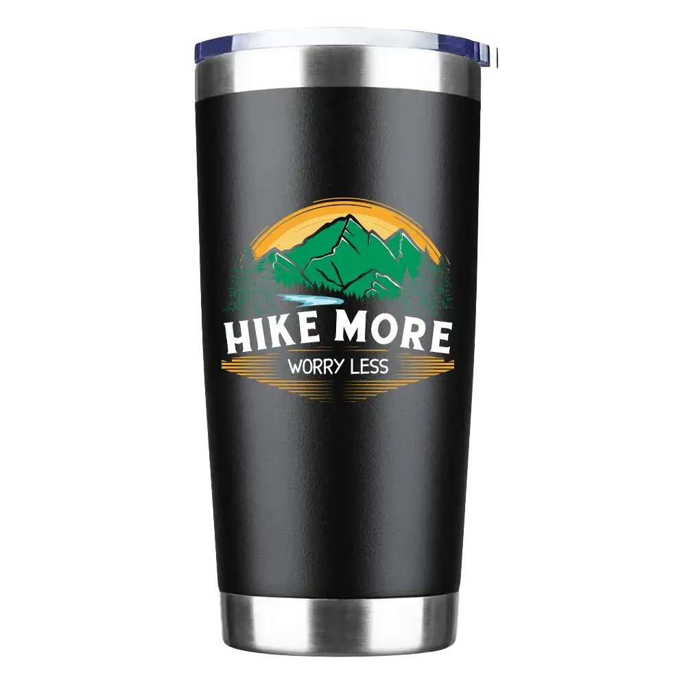 Hike More Worry Less 20oz Tumbler Black