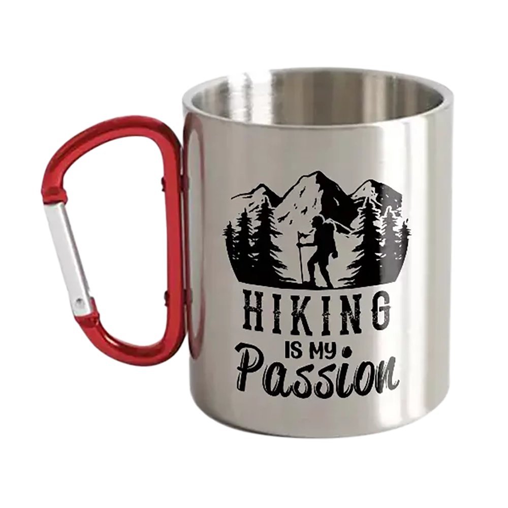 Hiking Is My Passion Stainless Steel Double Wall Carabiner Mug 10oz