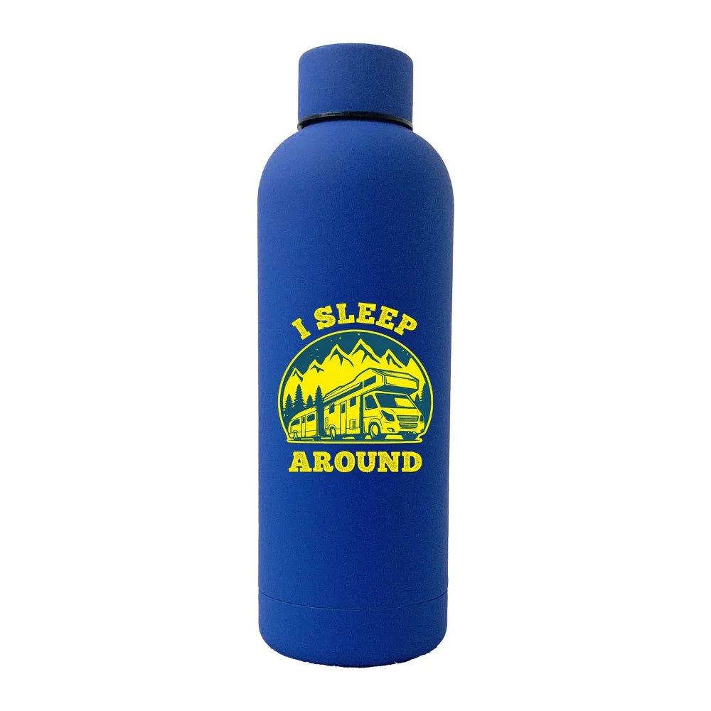 I Sleep Around 17oz Stainless Rubberized Water Bottle