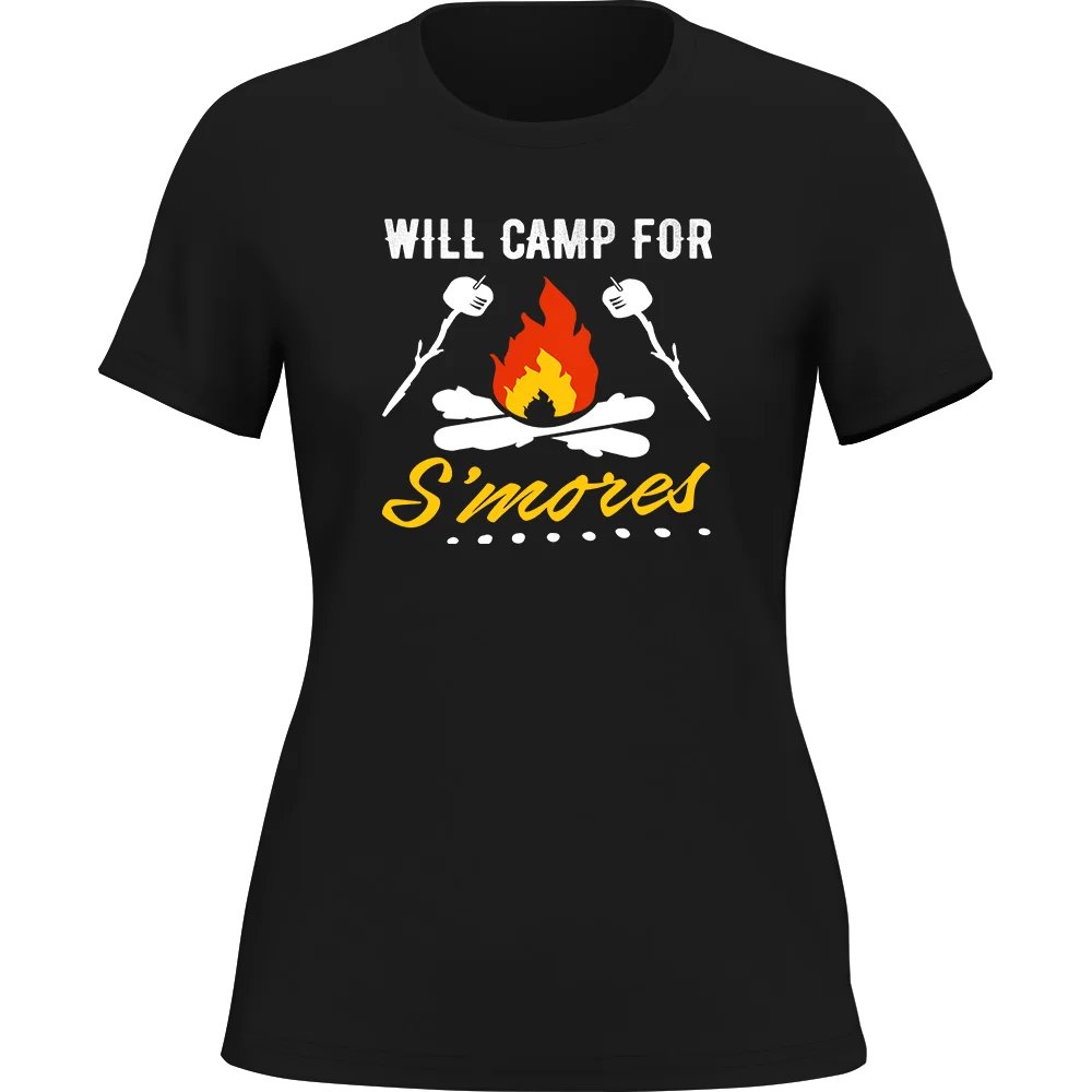 Will Camp For Smores Women T-Shirt / Fitted T-Shirt