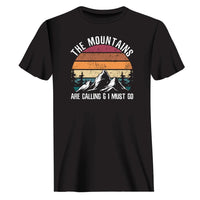 Thumbnail for Hiking The Mountains Are Calling Unisex T-Shirt - Black