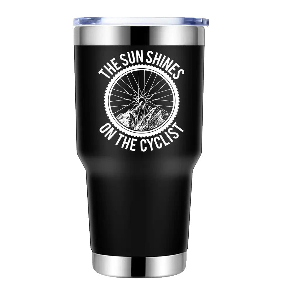 The Sun Shine On The Cyclist 30oz Insulated Vacuum Sealed Tumbler Black