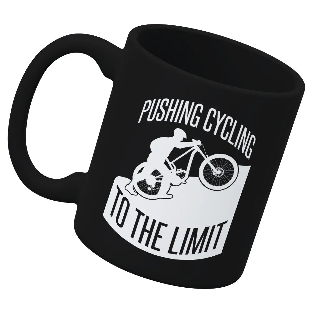 Black Pushing Cycling To The Limit White Coffee Mug