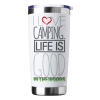 Thumbnail for I Love Camping In The Woods 20oz Insulated Vacuum Sealed Tumbler White