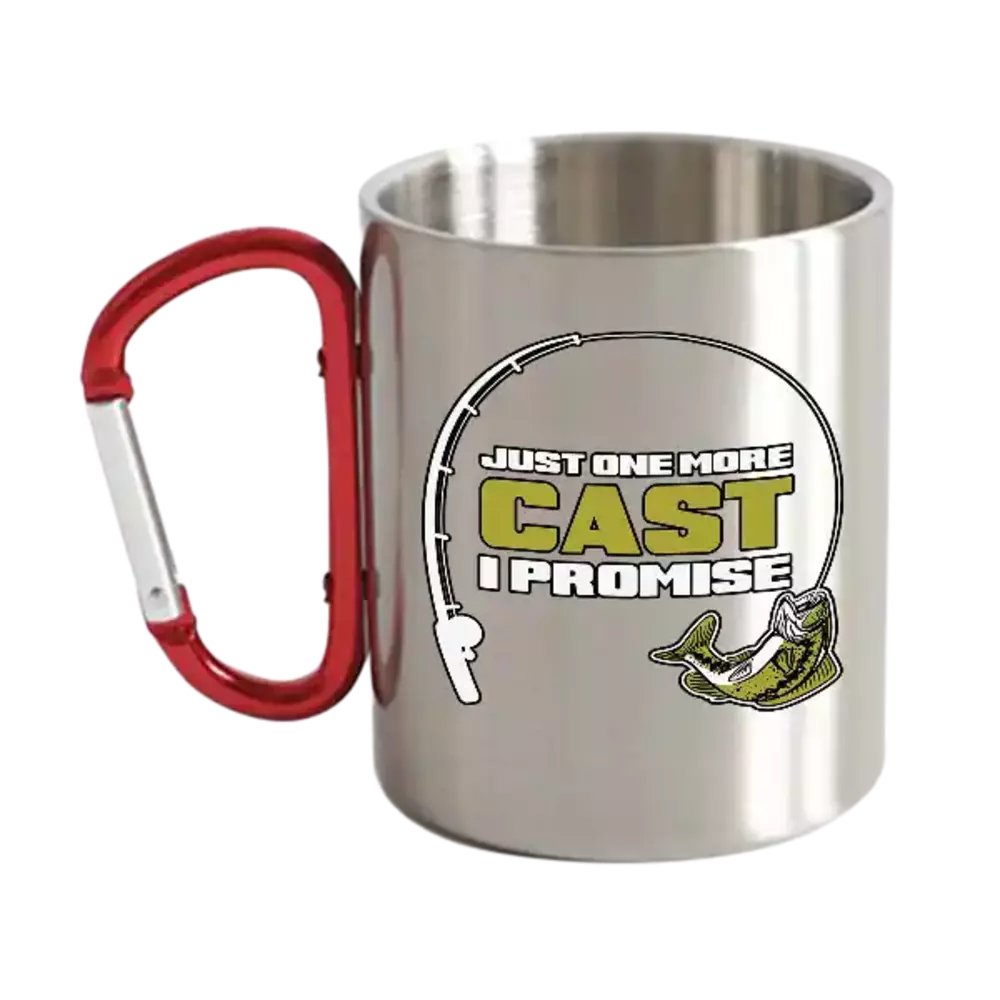 Just One More Cast Carabiner Mug 12oz