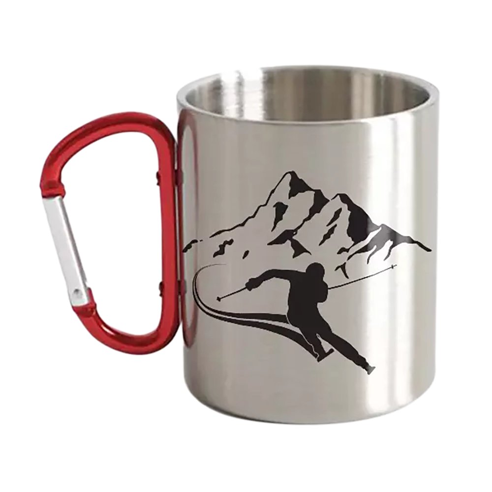 Run From The Avalanche Stainless Steel Double Wall Carabiner Mug 12oz