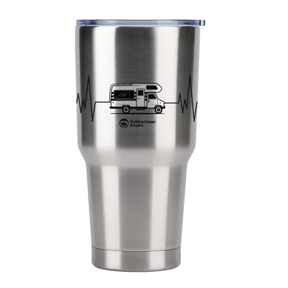 Camping Cardiogram 30oz Insulated Vacuum Sealed Tumbler