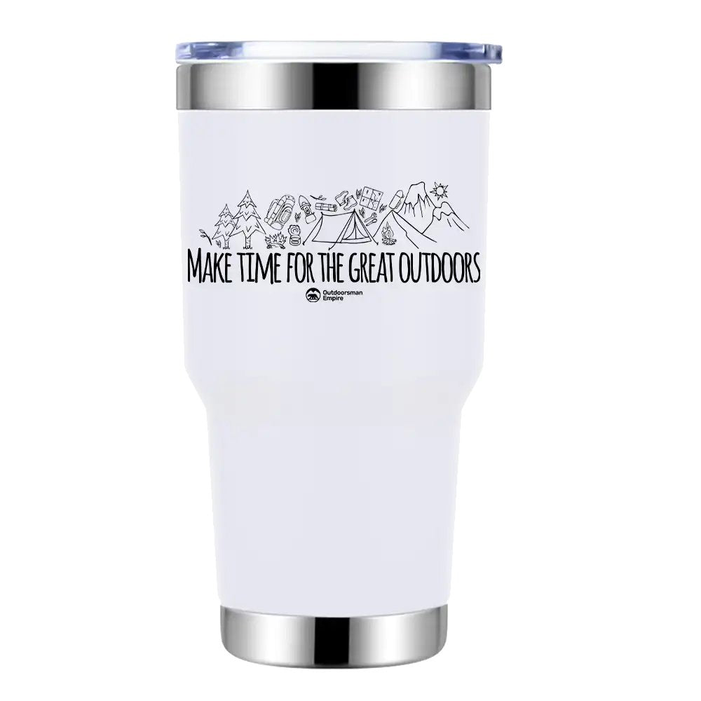Make Time For Great 30oz Double Wall Stainless Steel Water Tumbler White