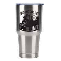 Thumbnail for Pushing Cycling To The Limit 30oz Insulated Vacuum Sealed Tumbler Silver