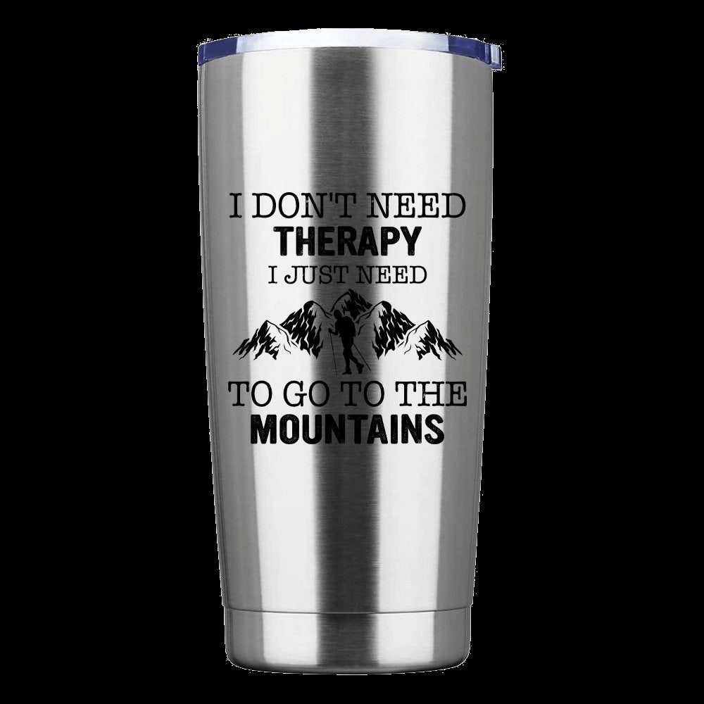 Hiking I Don't Need Therapy 20oz Tumbler Silver