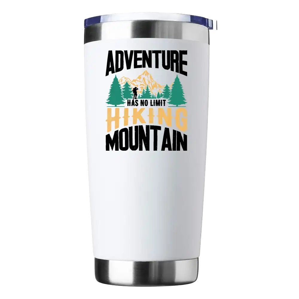 Adventure Has No Limit Hiking Mountain 20oz Tumbler White