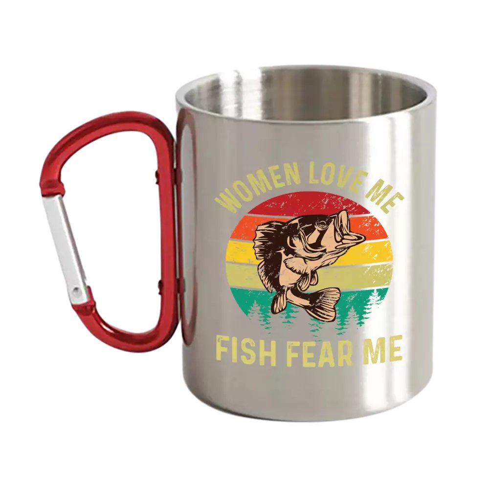 Women Love Me Fish Hate Me Carabiner Mug 12oz