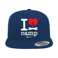 Thumbnail for I Love Camp Embroidered Flat Bill Cap