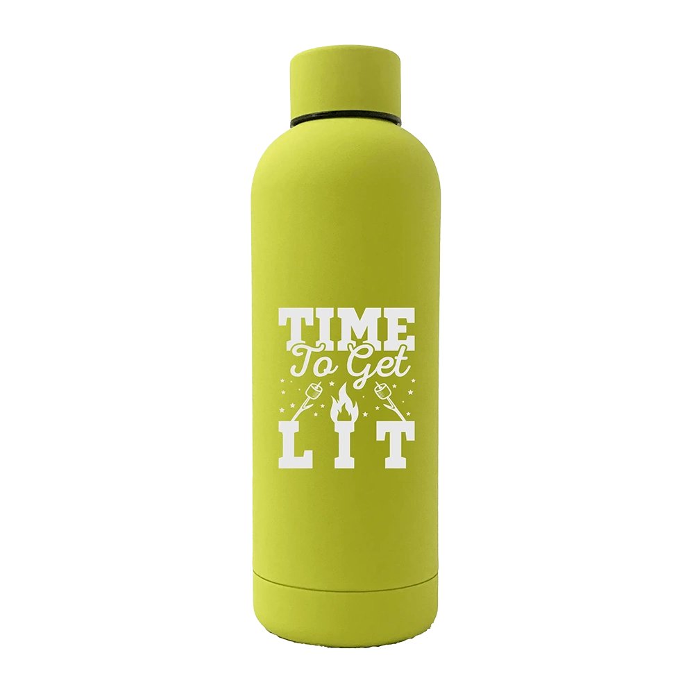 Time to Get Lit 17oz Stainless Rubberized Water Bottle