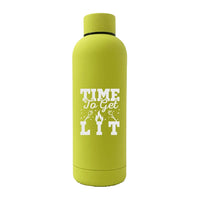 Thumbnail for Time to Get Lit 17oz Stainless Rubberized Water Bottle