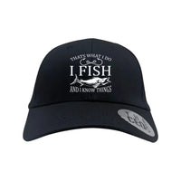 Thumbnail for I Fish And Know Things Embroidered Baseball Hat