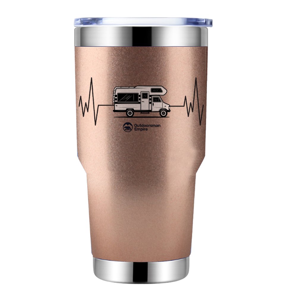 Camping Cardiogram 20oz Insulated Vacuum Sealed Tumbler