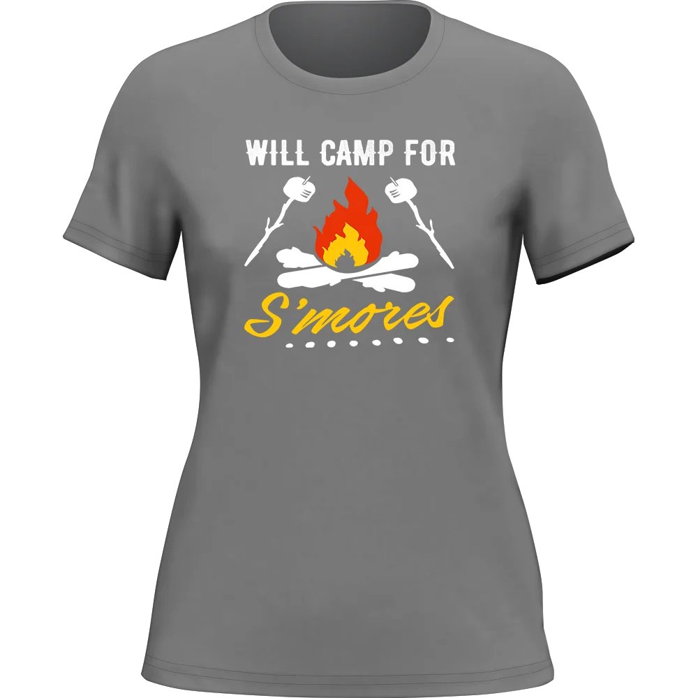 Will Camp For Smores Women T-Shirt / Fitted T-Shirt