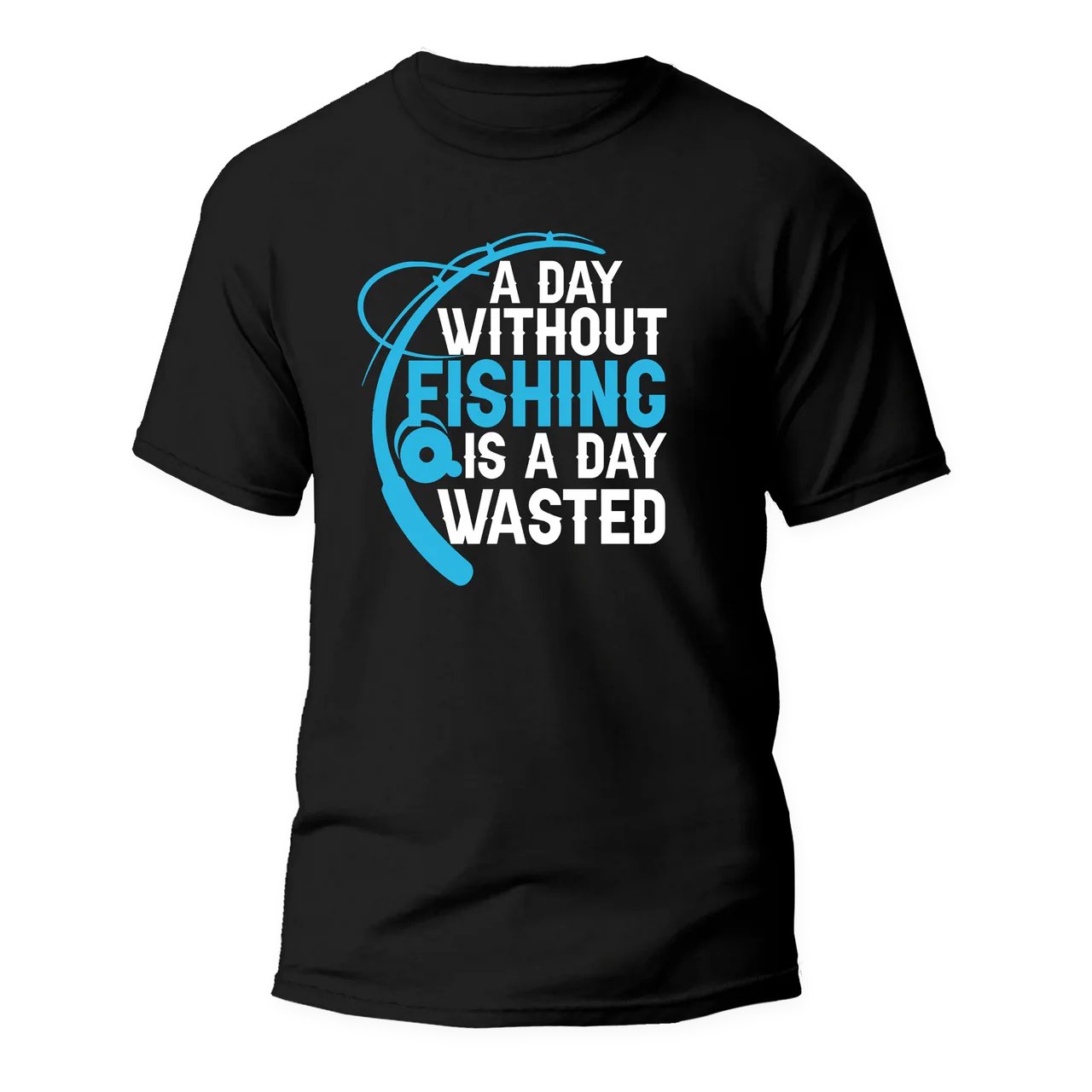 A Day Without Fishing Man T-Shirt - Black