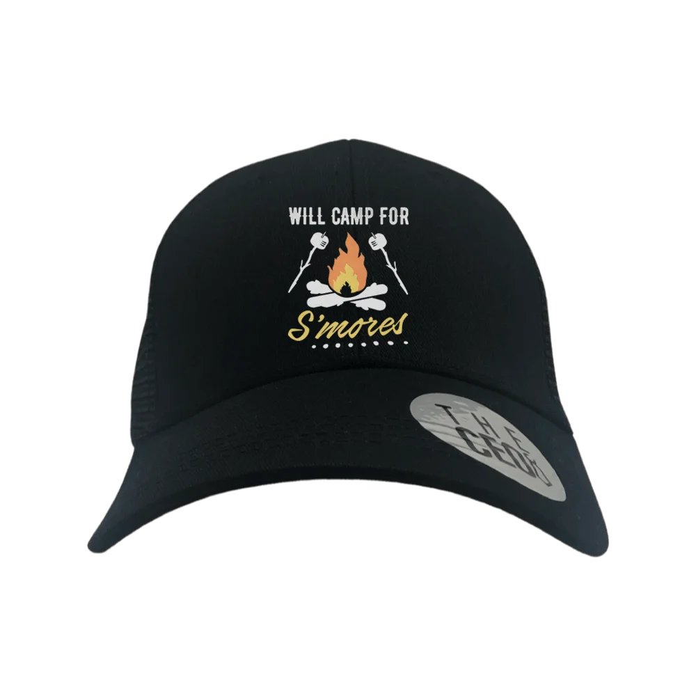 Will Camp For Smores Embroidered Trucker Hat