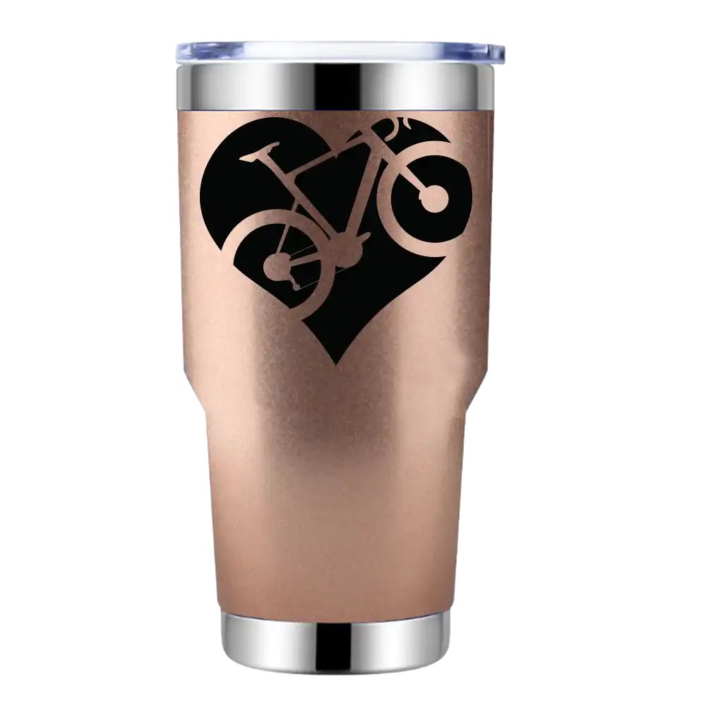 Heart Bike 30oz Insulated Vacuum Sealed Tumbler