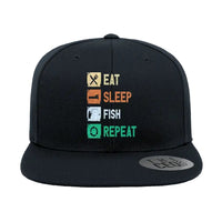 Thumbnail for Eat Sleep Fishing Repeat Printed Flat Bill Cap