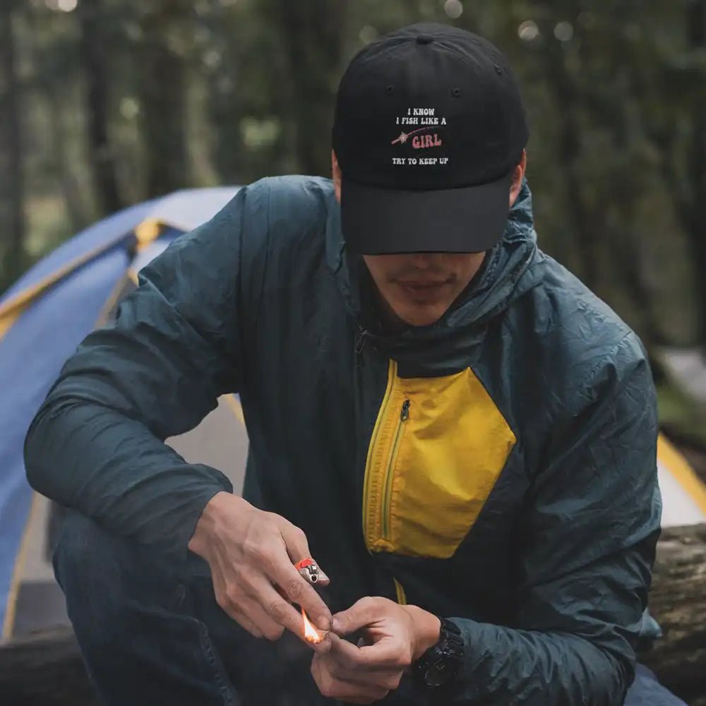 I Fish Like A Girl Embroidered Baseball Hat